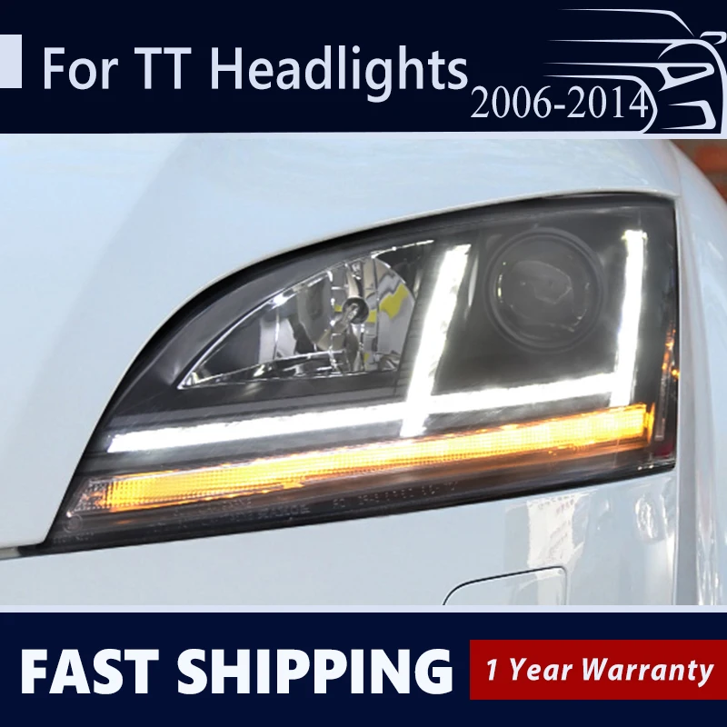 

Car Styling Front Headlight For TT 2006-2014 HeadLamp Styling Luxury With Dynamic Turn Signal Lens Automotive Accessories