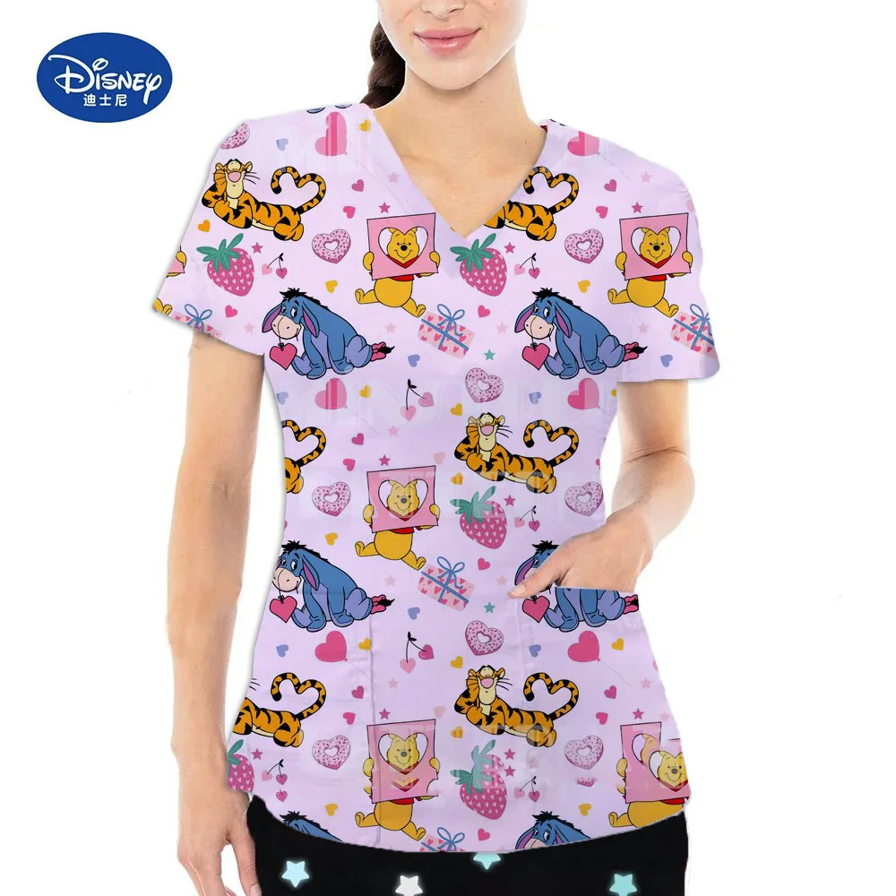 Винни-Пух косплей футболка с принтом медсестры и доктора короткими рукавами 3D