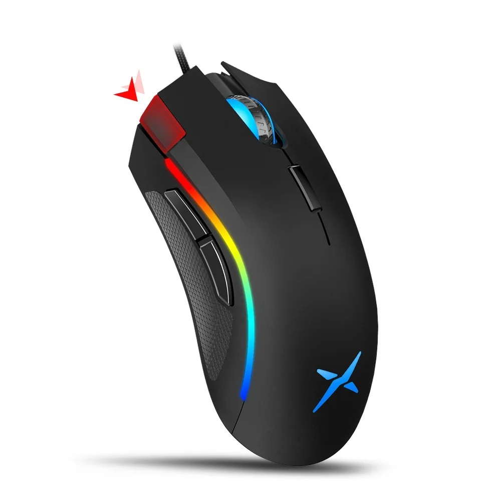 

Delux M625 A3050 RGB Backlight Gaming Mouse 4000 DPI 1000Hz Report rate 7 Programmable Buttons USB Wired Mice for Computer Gamer