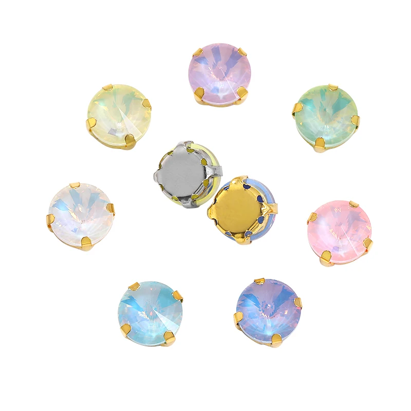 Пришитый Круглый Бриллиант Rivoli для рукоделия камень с когтями украшения