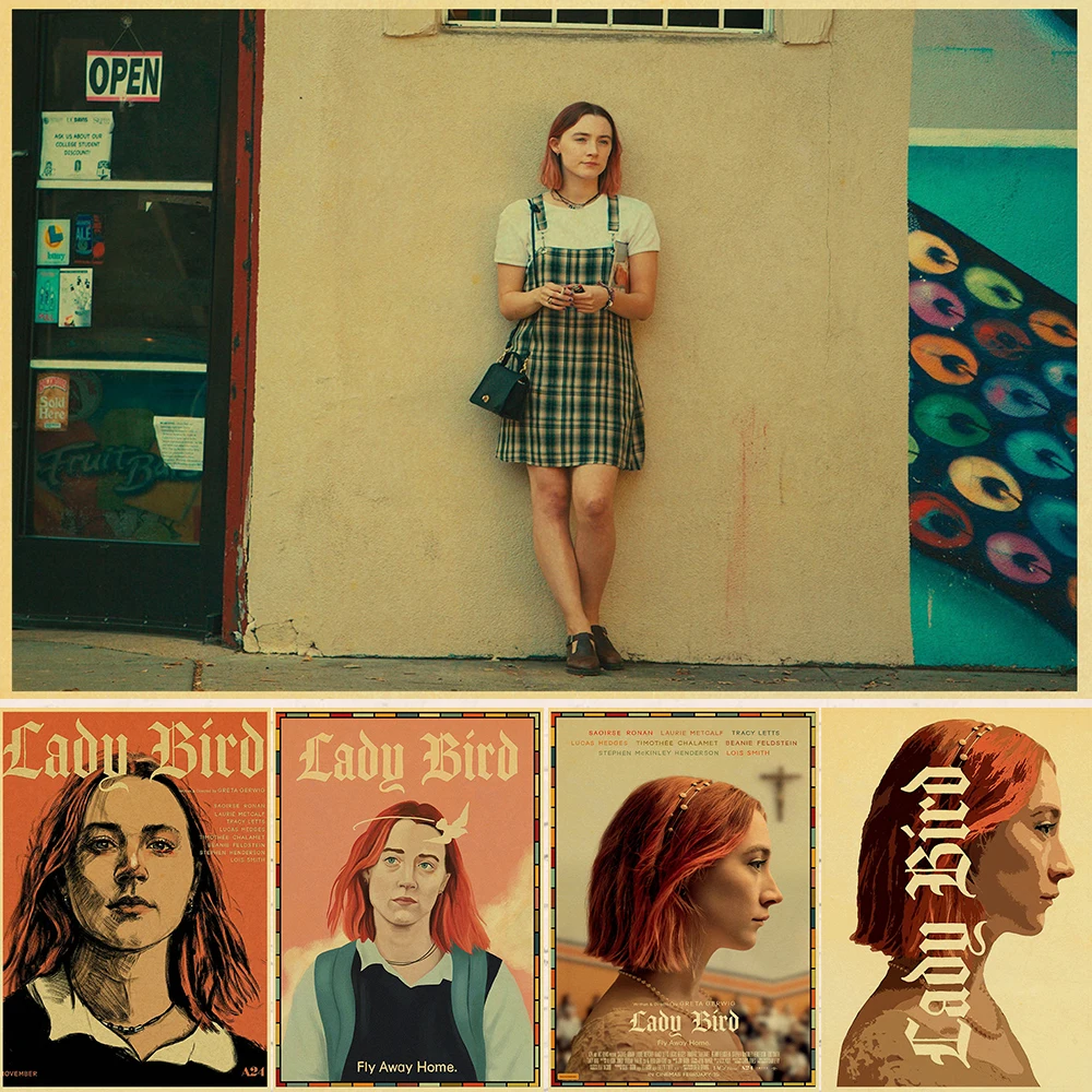 Женский винтажный постер из крафт-бумаги с птицами Постер популярного фильма