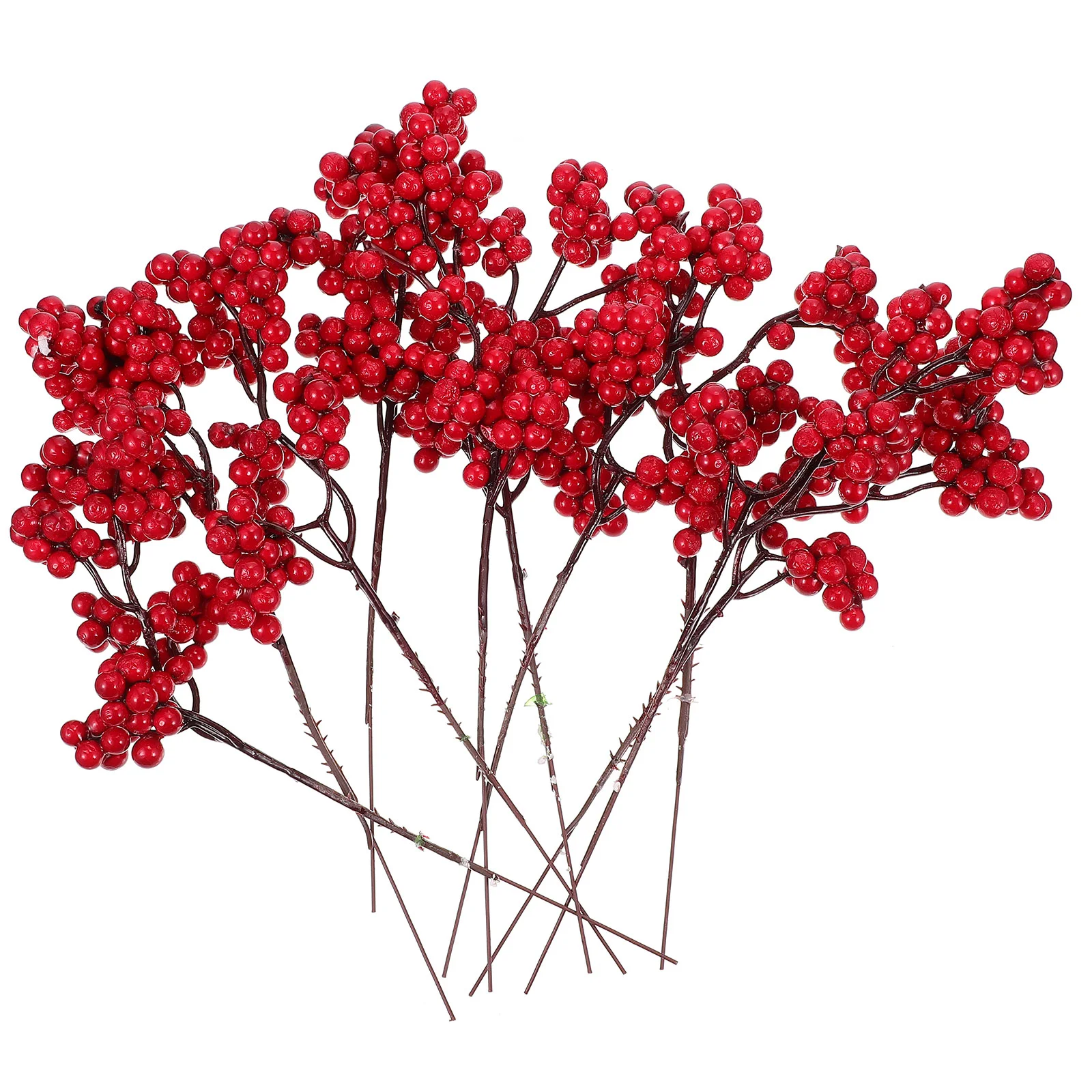 

Berry Christmas Red Artificial Berries Stems Branch Decor Tree Picksbranches Holly Decorations Fake Pick Simulation Faux