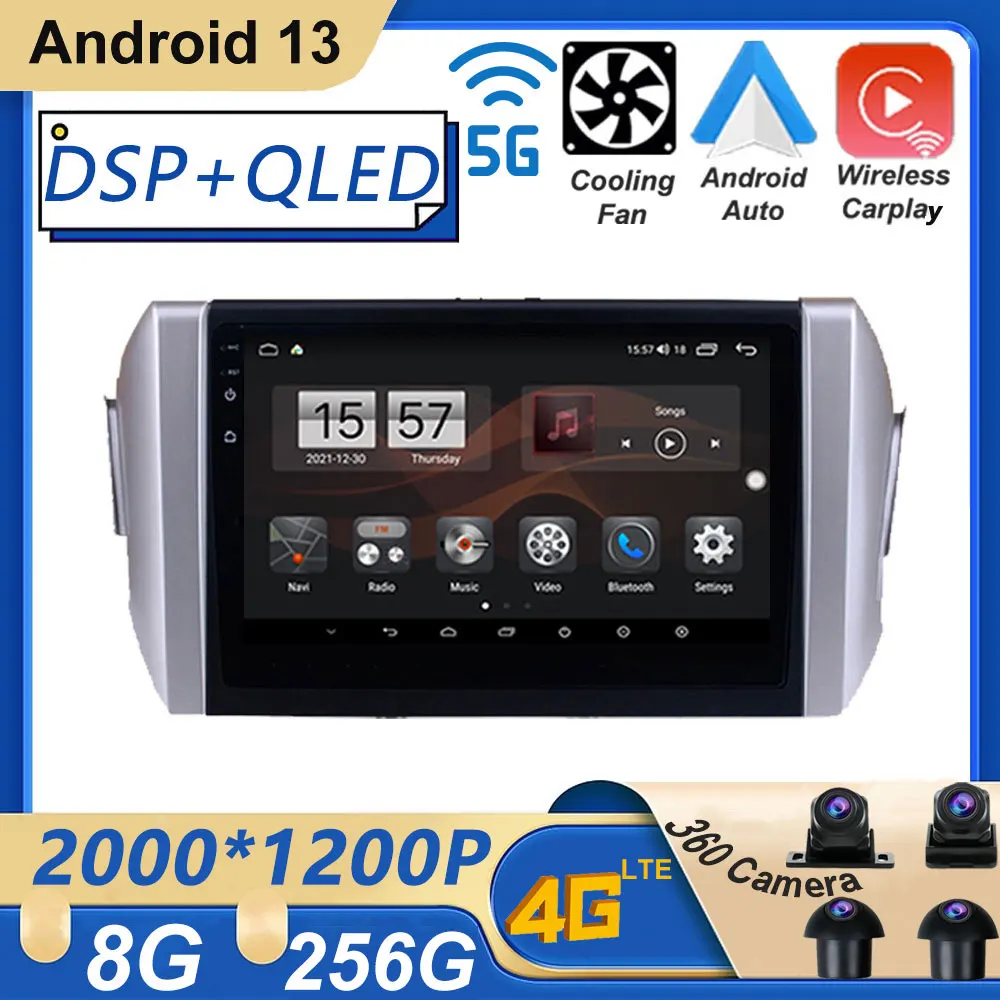 

Android 13 для Toyota Innova 2015 - 2018 автомобильное радио, мультимедийный плеер, GPS-навигация Carplay IPS DSP 4G LTE No 2din 2 din
