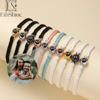 EthShine Personalized Circle Photo Projection Bracelet Couples Christamas Day Gift Custom Jewelry Birthday Lover Family Keepsake 1