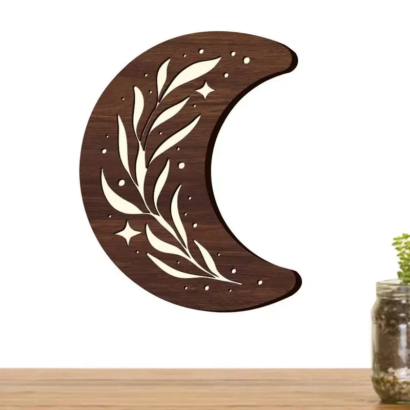 

Sign Wooden Warm White Moon Light Cute Moon Sign Wall Crescent Lamp Christmas Room Decor For Home Bedroom Office Party