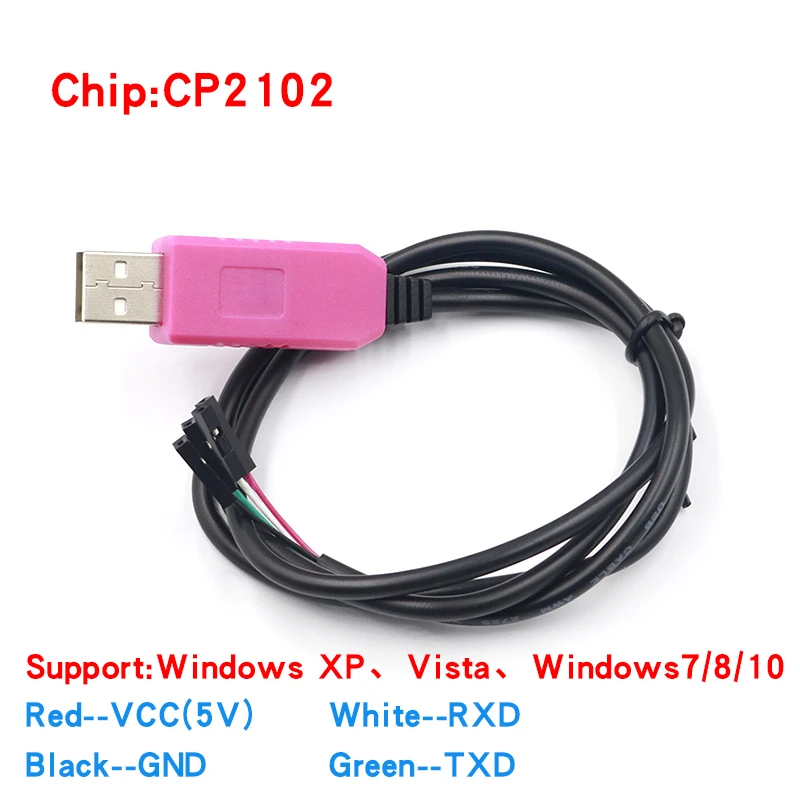 Оригинальный модуль кабеля 1 м CP2102 USB к UART TTL 4-контактный последовательный адаптер