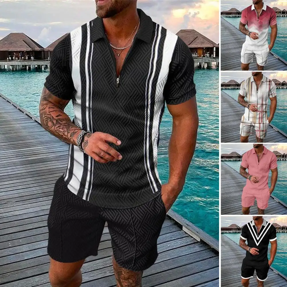 

Sweat-absorbing Thin Turndown Collar Printed Sportswear for Fitness