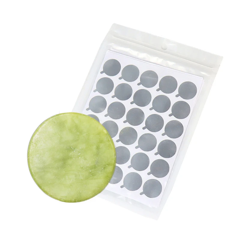 

1PC Round Jade Stone Eyelash Extension Glue Adhesive Holder Eyelash Glue Pad Pallet Makeup Tool Disposable Glue Tinfoil Stickers