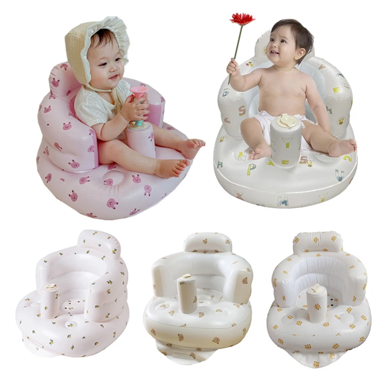 

Baby PVC Inflatable Seat Kids Sofa Multifunctional Bathroom Baby Sofa Chair Learning Eating Dinner Chair Bathing Stool