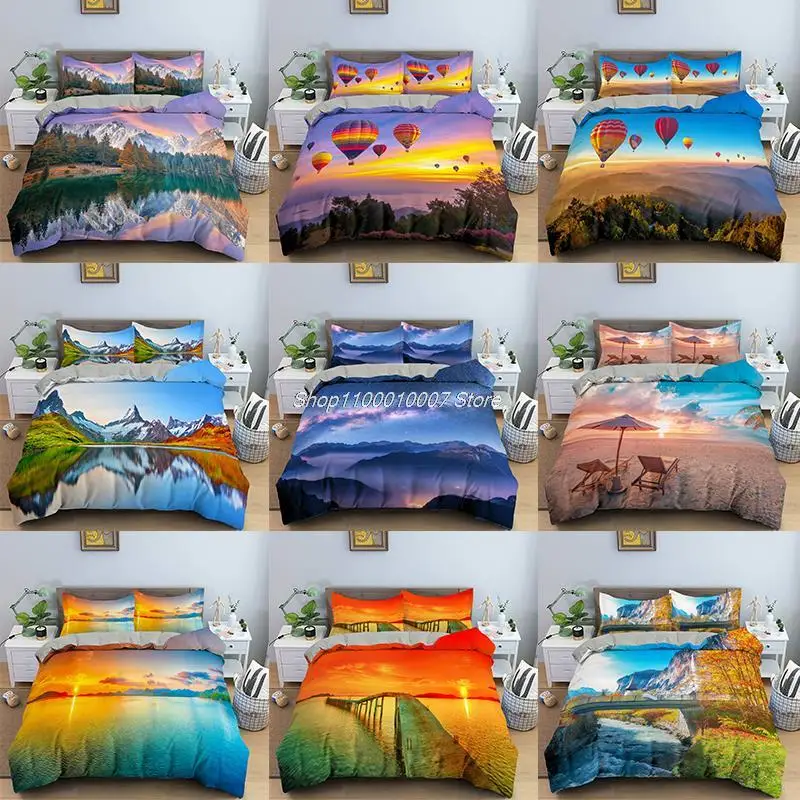 

3D Landscape Bedding Set Super Soft Duvet Cover with Pillowcases