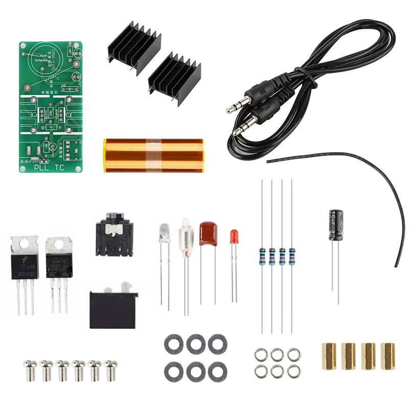 

DIY Mini Tesla Coil Kit 15W, мини-музыкальная лампа, беспроводная передача, DC 15-24V/2A музыкальный динамик