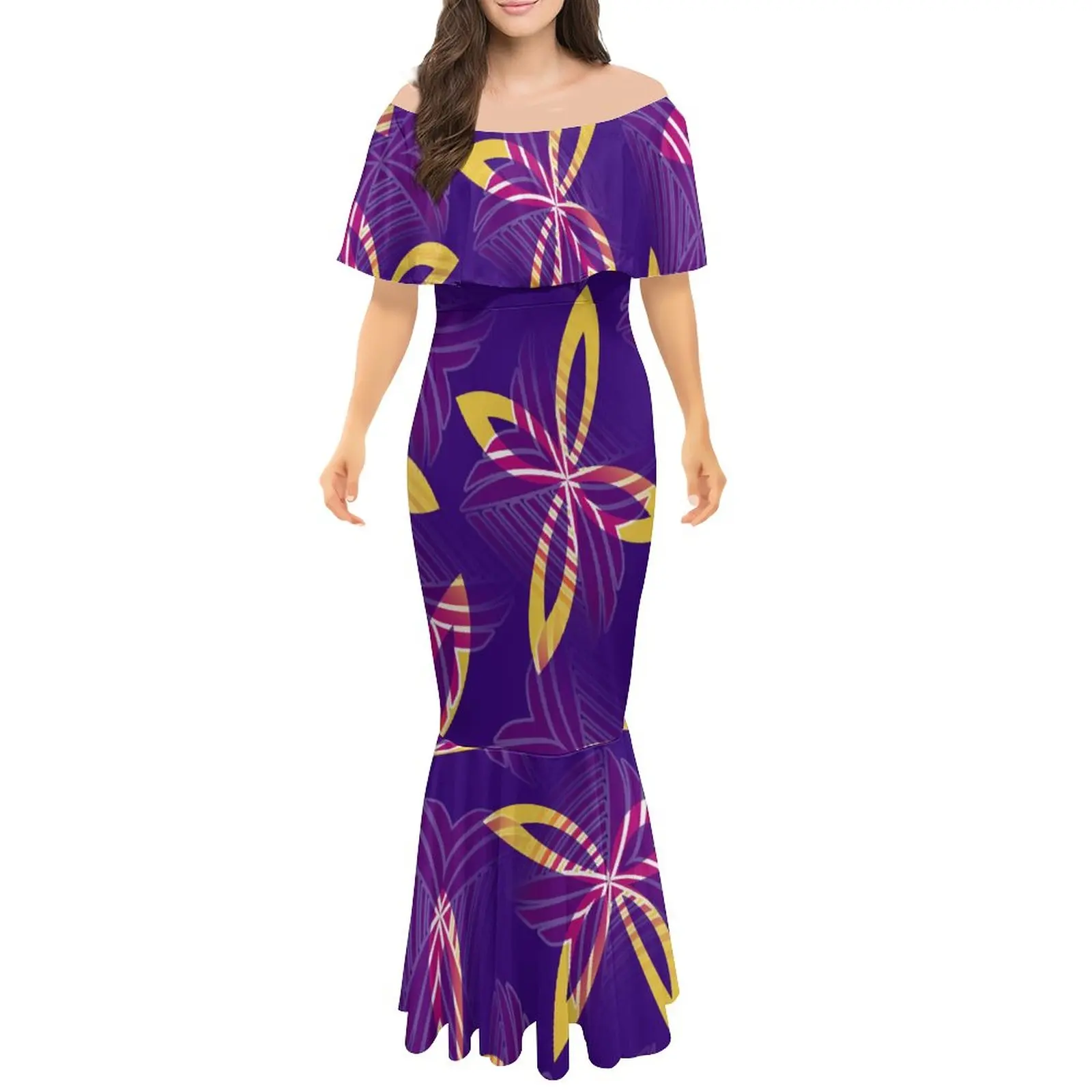 New Tribal Mermaid Dresses Upscale Low Price Free Shipping Samoan Tribal Mermaid Dress Off Shoulder Bodycon Women Mermaid Dress