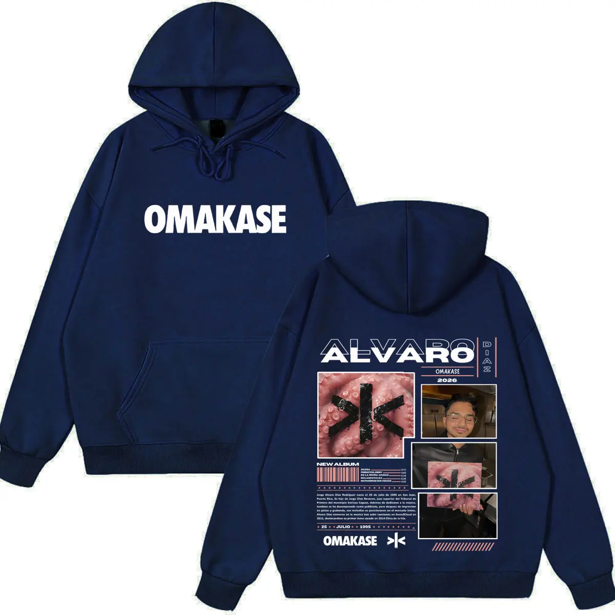 Фото Худи Alvaro Diaz Omakase Album 2026 Tour Merch для мужчин и женщин, высококачественный пуловер в стиле хип-хоп, зимняя толстовка с длинными рукавами, повседневная толстовка №5