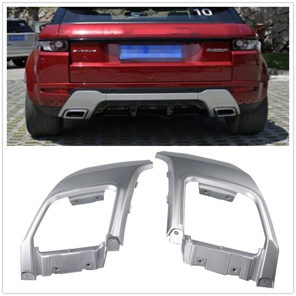 

2pcs Rear Diffuser Exhaust Outlet Cover Trim For Range Rover Evoque Dynamic LR028087 LR028089 Silver Muffler Guard Frame Strip