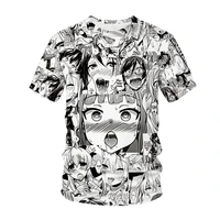 ahegao t shirt anime 3d print men women streetwear hentai pattern o neck hip hop t shirt harajuku casual tops sexy girl clothing