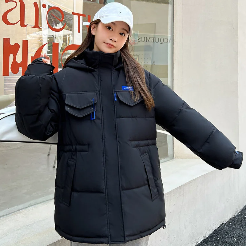 

Зимняя куртка 2023, свободные хлопковые пальто с капюшоном и куртки, плотное пальто, женский корейский модный топ, зимняя женская одежда Zm1901