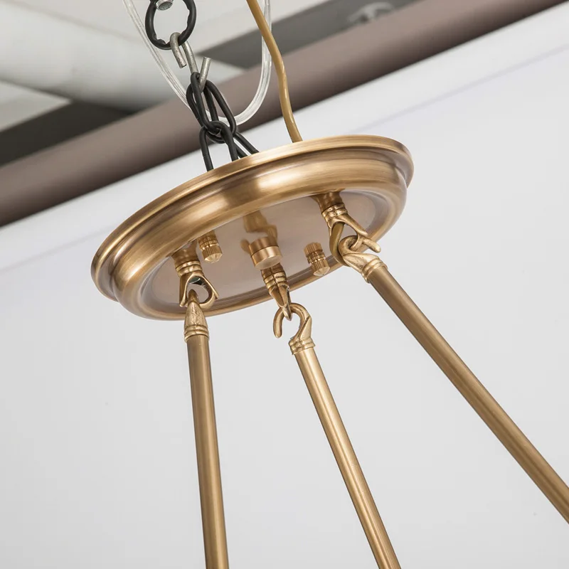 Круглая Люстра из НАТУРАЛЬНОЙ МЕДИ для спальни кухни столовой гостиной