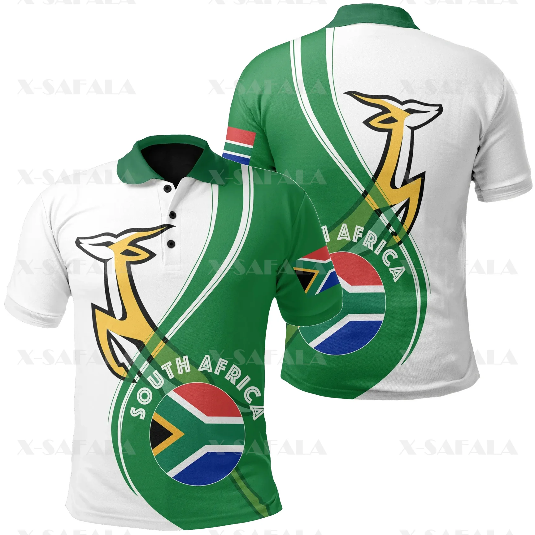 

Рубашка-поло мужская с 3D-принтом, тонкая сорочка с воротником и короткими рукавами, Повседневная Уличная одежда, Африка, страна Love, Южная Афр...