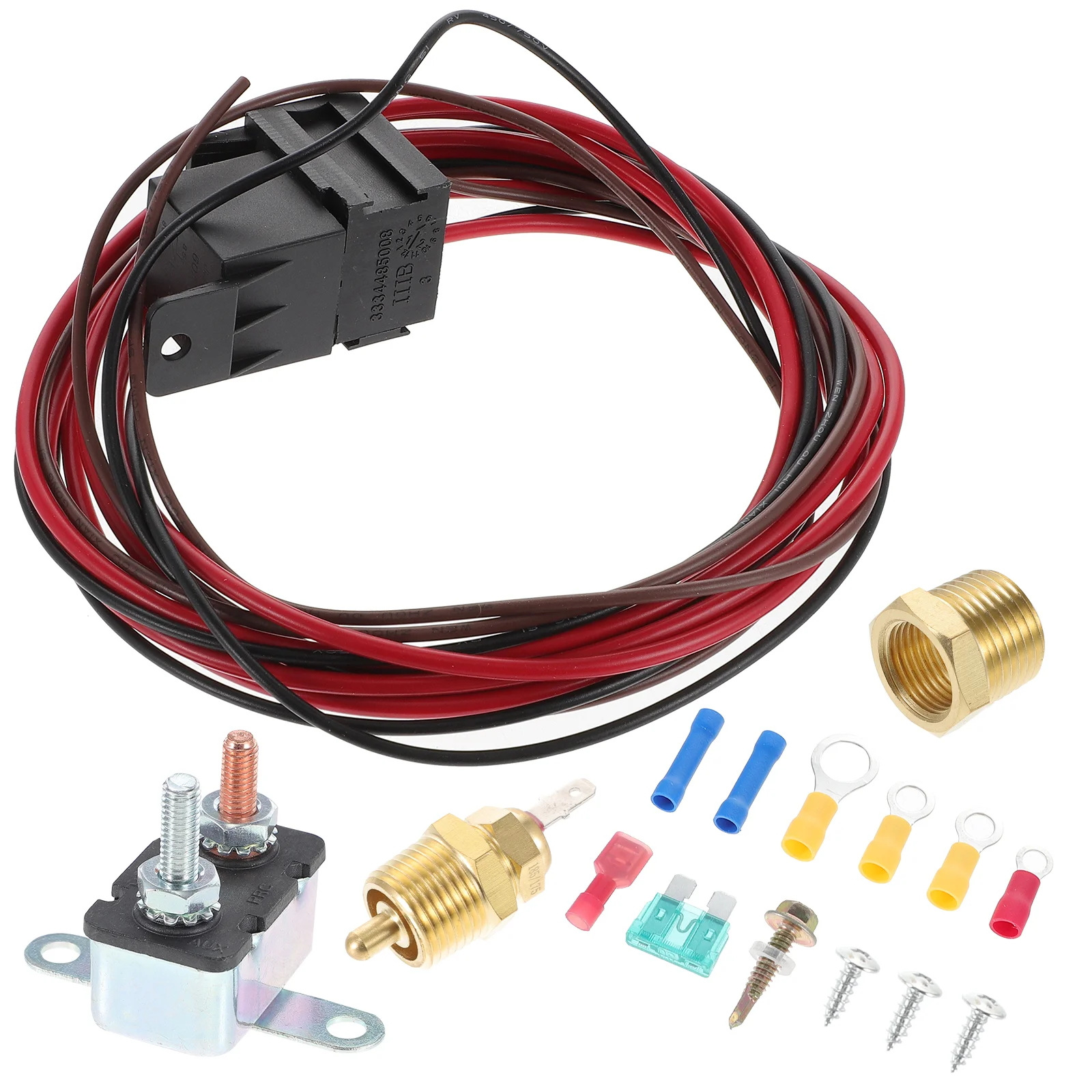 

Heat Fan Thermostat Temperature Sensor Relay Wiring Switch Automotive Radiator Cooling Kit Car Parts