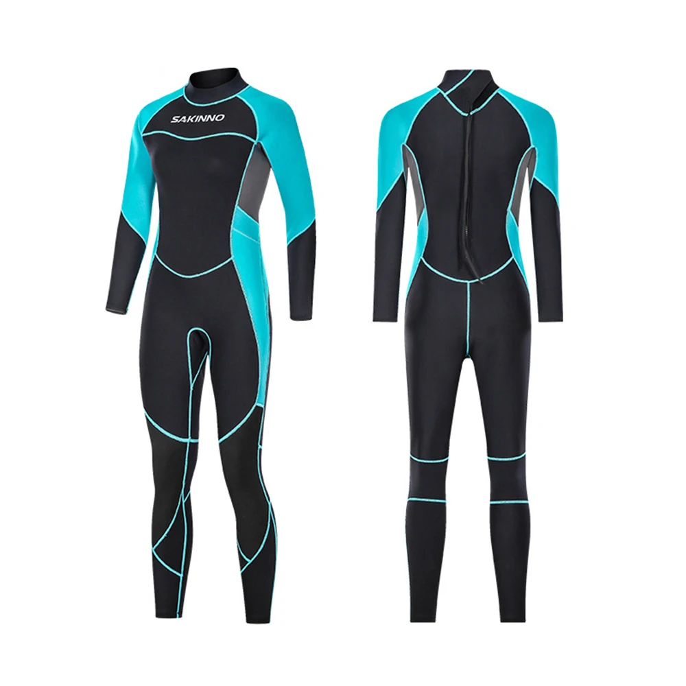 Women's 3MM Neoprene Wetsuit Fashion New One Piece Long Sleeve Thickening Warm Sunscreen Water Sports Surfing Snorkeling Wetsuit
