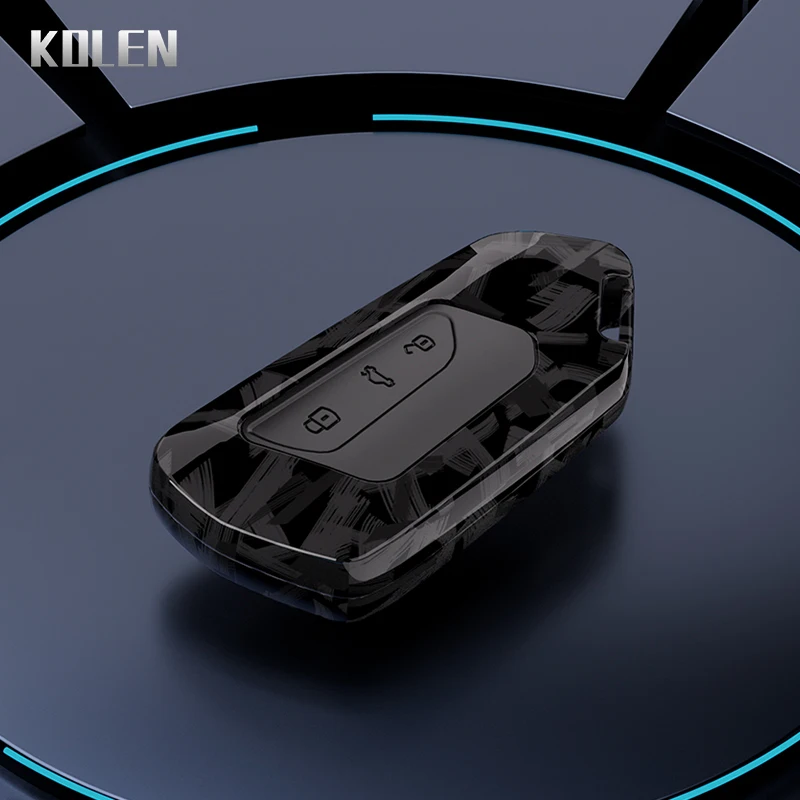 

Чехол для ключа автомобиля из углеродного волокна ABS для VW Volkswagen Golf 8 2020 Skoda Octavia A8 2021 SEAT Leon MK4, держатель, аксессуары