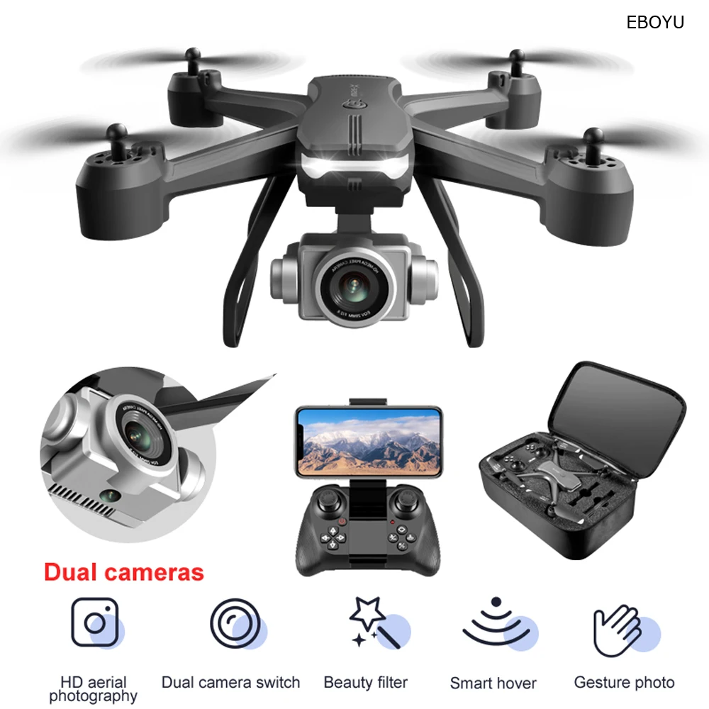 

EBOYU V14A RC Drone with 2.4G 6K Dual Cameras WiFI FPV Drone One-Key-Off/Land RC Drone Quadcopter Toy Gift for Beginner and Kids