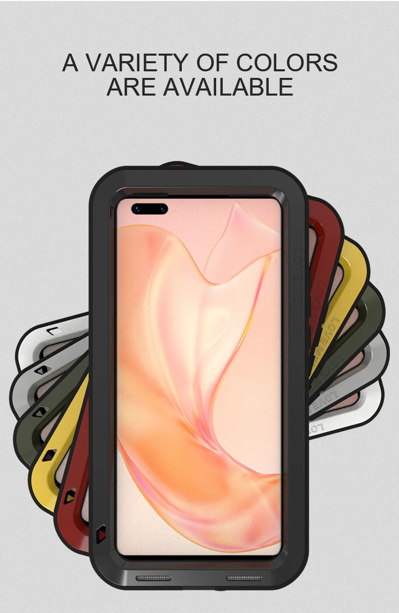 

Phone Case For Huawei Mate 40 Pro Powerful Shock Dirt Proof Water Resistant Metal Armor Cover Coque For Mate40 Pro Plus