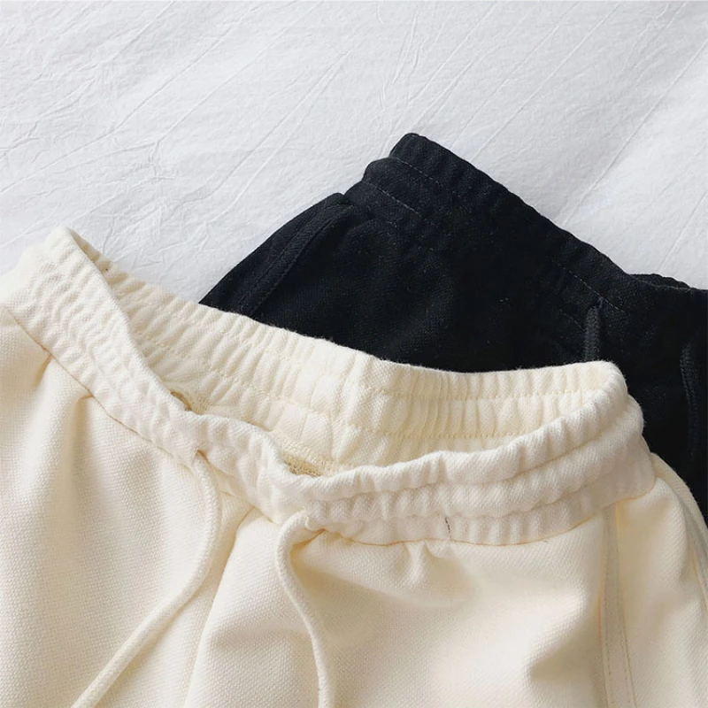 Women's Summer Shorts Wide Leg Hot Pants Lace Up Drawstring Loose Print Korean Fashion Shorts All-match Casual Girl Bottoms 2023