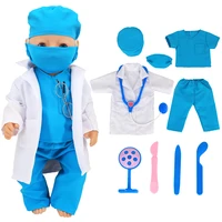 medical kit doctor uniform mask hat and surgical tools for 43cm newborn baby little dolls clothes or 16 18 inch doll accessories
