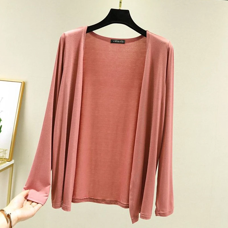 Женский Вязаный Кардиган Rimocy Однотонный С Длинным Рукавом Повседневный