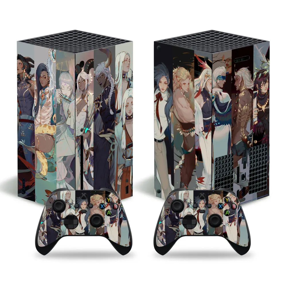 Виниловая наклейка для консоли Xbox серии X с мультяшными созвездиями