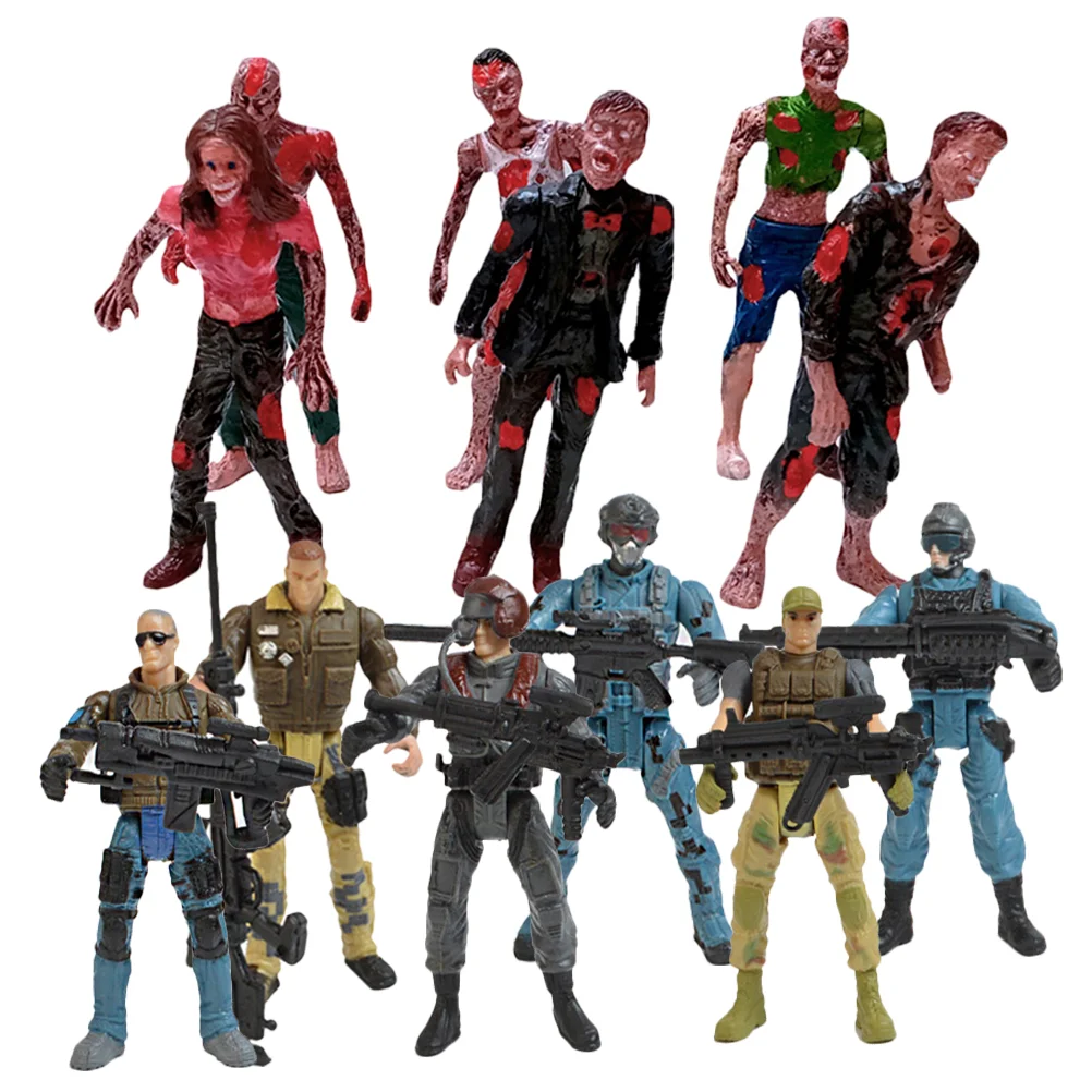 Гибкие модели солдат имитация игрушки мини-фигурки зомби аксессуары мужские