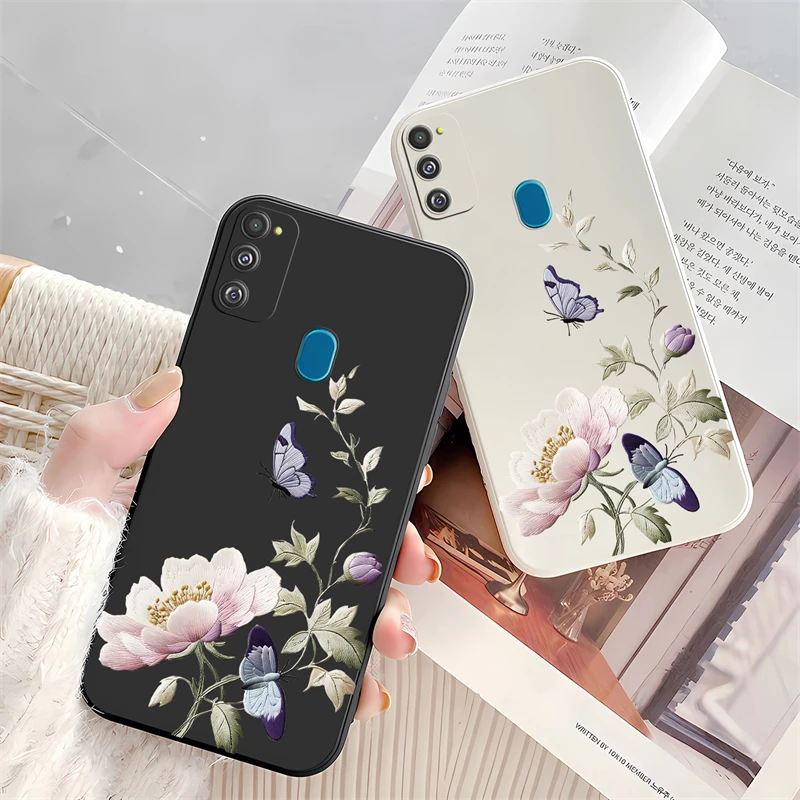 Винтажный чехол для телефона с розовыми цветами Samsung Galaxy M53 M33 M02S M10 M11 M12 M22 M42 M80S J7Prime