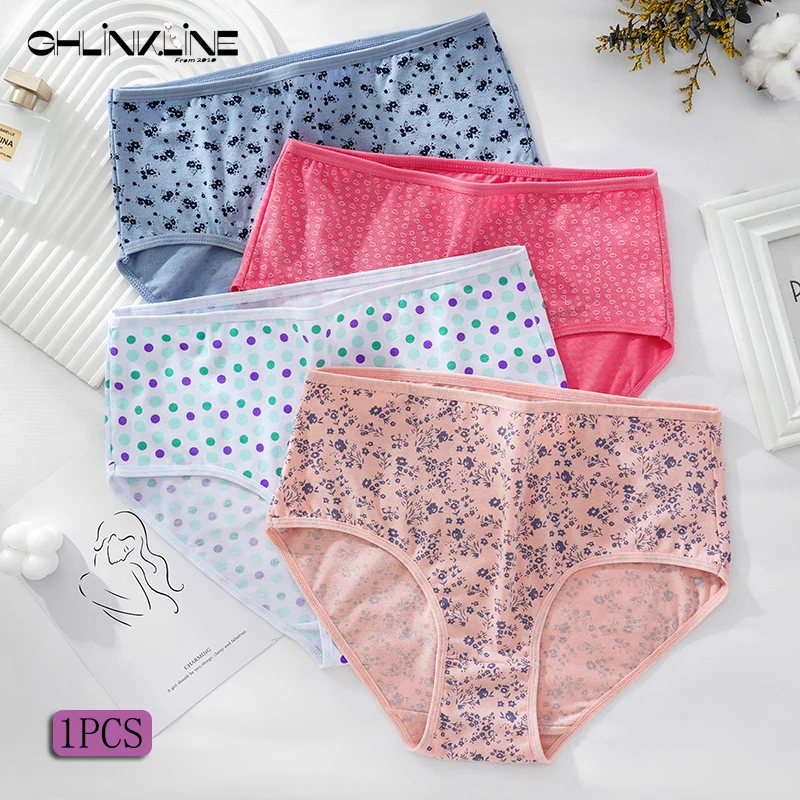 Large Size Panties For Intimate Fashon Woman Clothes Skin Friendly Ladies Briefs Breathable Cotton Underwear Women