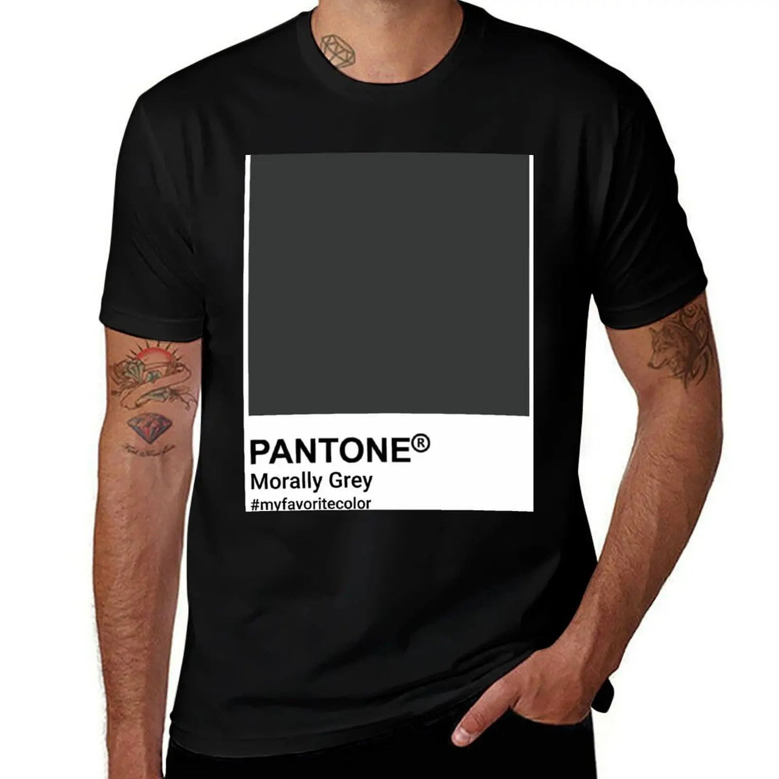 Фото Футболка Morally Grey-Book Trope-Pantone из эластичной ткани, удобная футболка №1