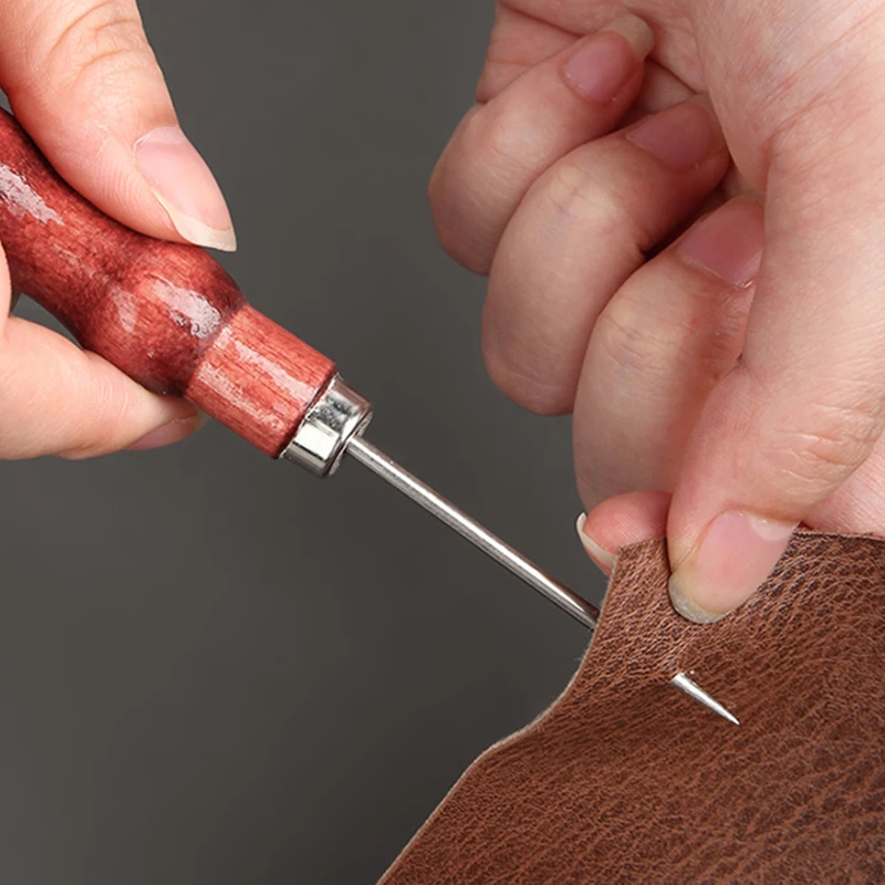 

Wooden Plastic Handle Awls DIY Leather Sewing Awl Shoes Repair Tool Hand Stitcher Leather Craft Awl Punch Hole Leather Tools