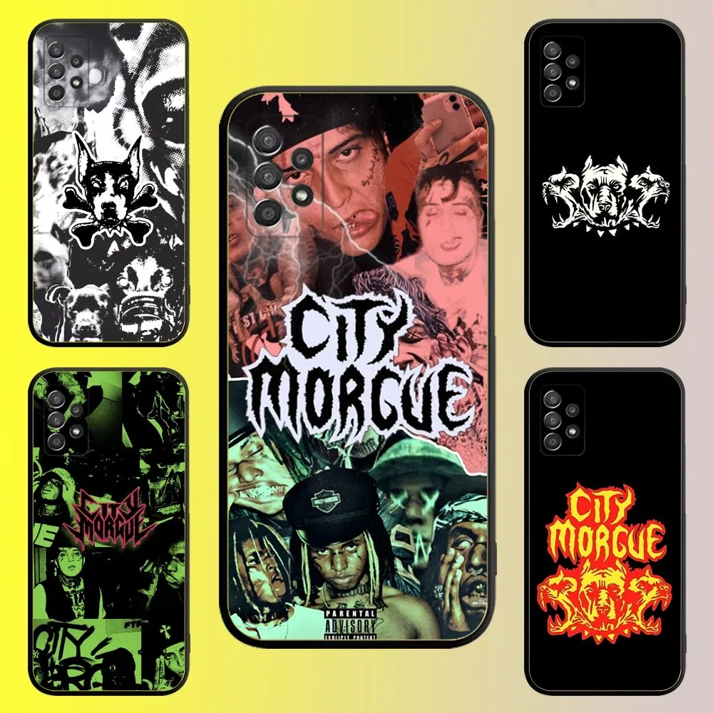 City M-Morgue music group Phone Case For Samsung Galaxy A13 A21s A22 A31 A32 A52 A53 A71 A80 A91 Soft Black Shell