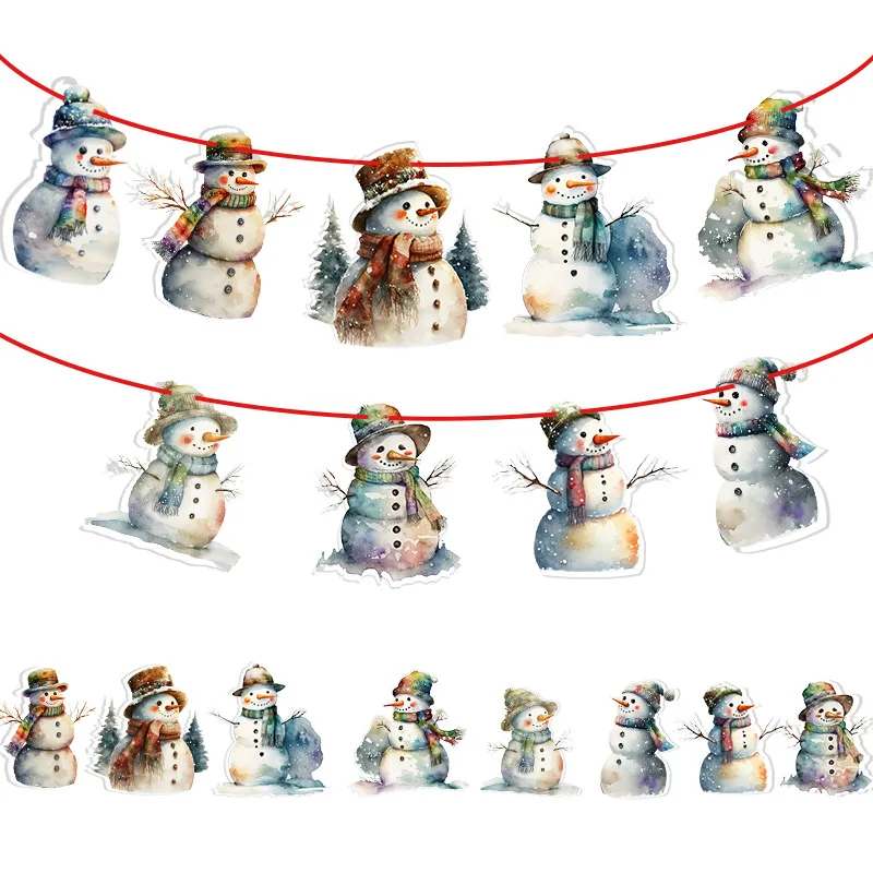 

Snowman Christmas Hanging Pendant Gingerbread Man Garlands Xmas Tree Decoration Noel Happy New Year Merry Christmas Ornaments