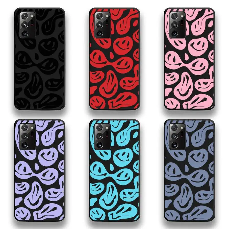 

Funny Trippy Smiley Face Phone Case For Samsung Galaxy Note20 ultra 7 8 9 10 Plus lite M51 M21 M31S J8 2018 Prime