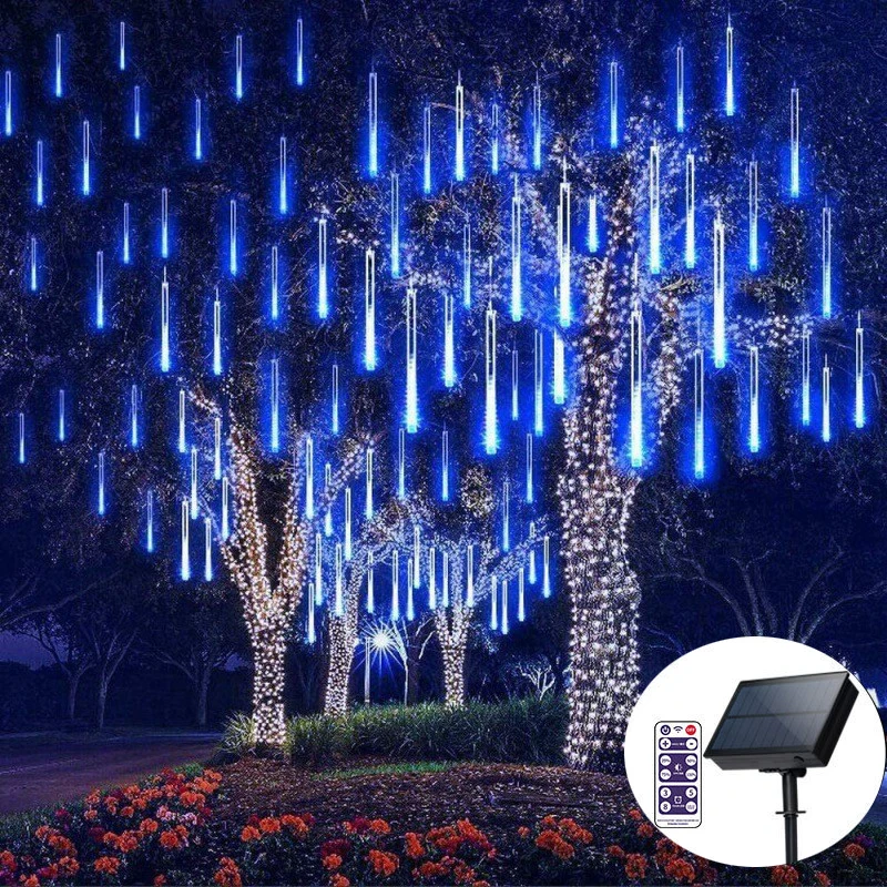 

Christmas Solar Meteor Shower LED String Lights Outdoor Waterproof Decor Light Solar Garland New Year Christmas Lighting