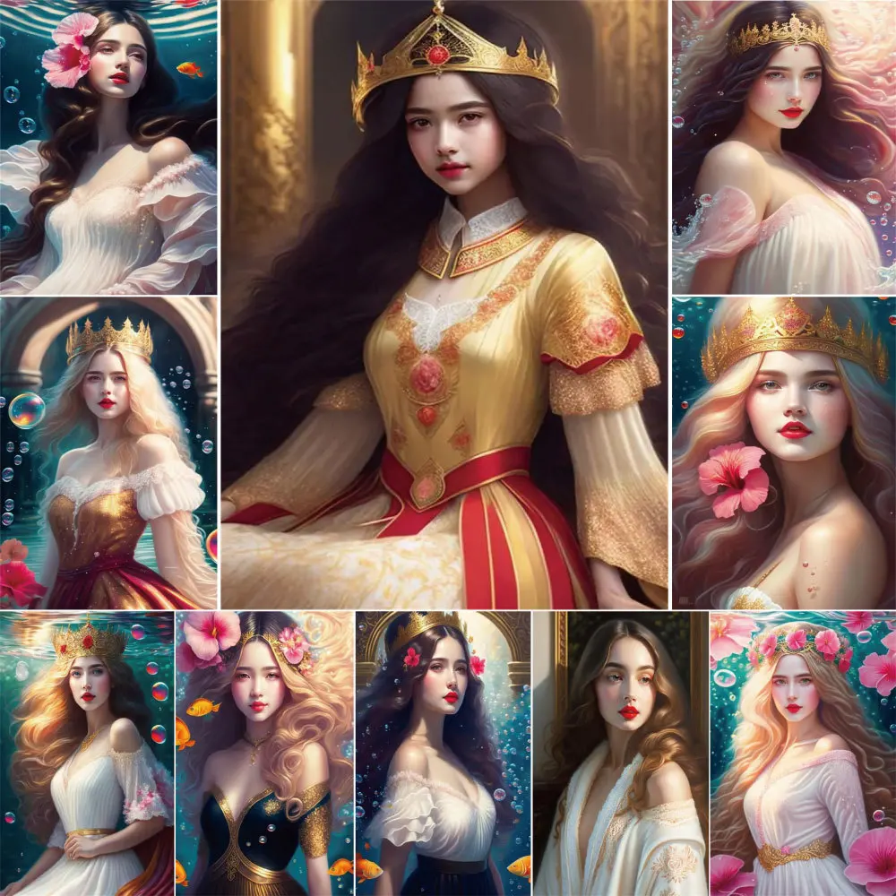 

Набор для вышивки крестиком с изображением девушки и цветов