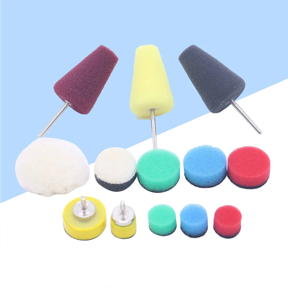 

13 in 1 0.5-1 inch Waxing Sponge Wheel Set Detailing Polishing Buffer Sponge Pads for Car
