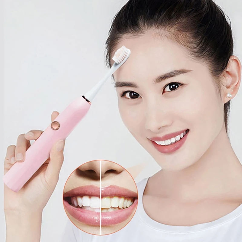 

Electric Toothbrush USB Charger Five Modes Sonic Teeth Brush Oral Hygiene IPX7 Waterproof Replacement Brush Head Sets