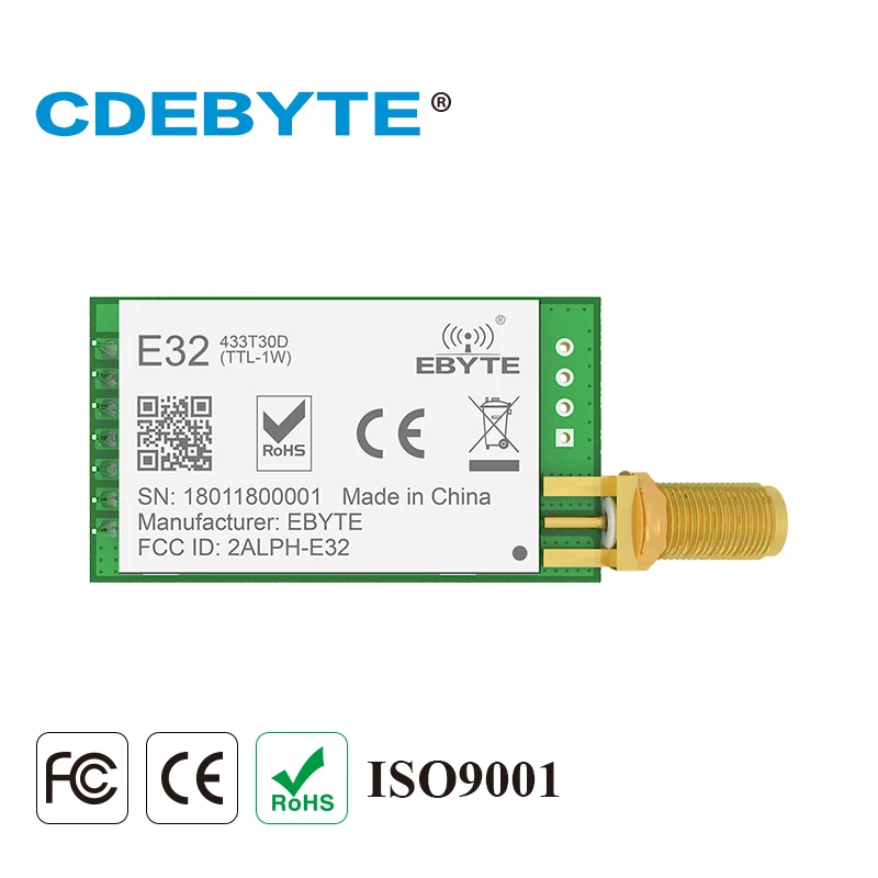 

10PCS SX1276 LoRa Module 433MHz UART Wireless Transceiver E32-433T30D-V8.1 30dBm SMA Transmitter Receiver Long Range DIY IoT