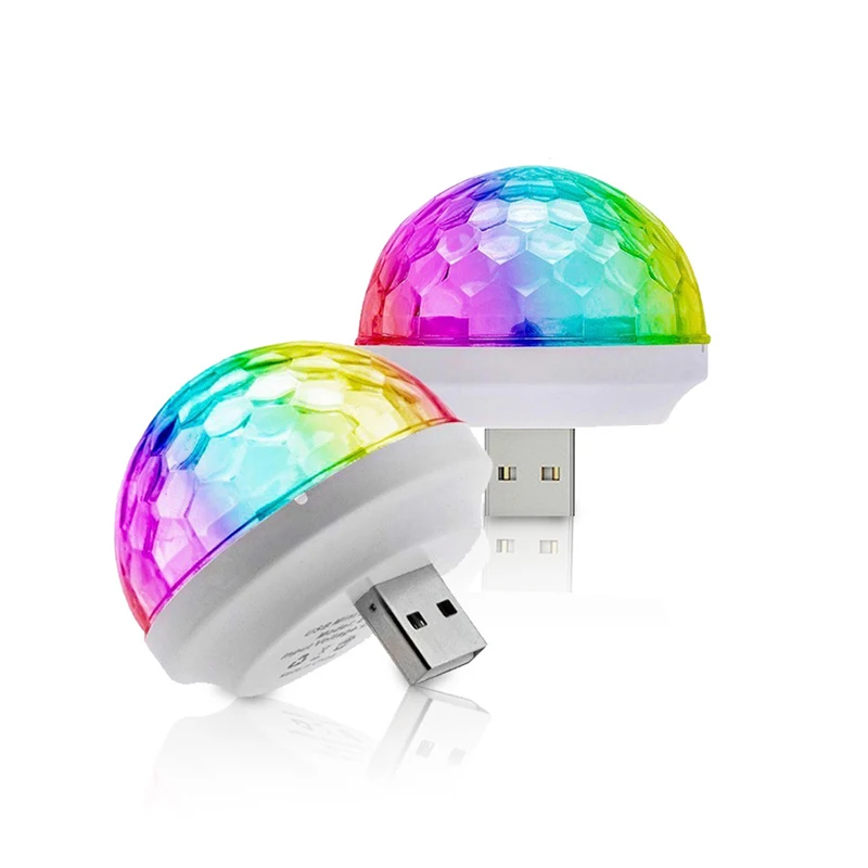 6pcs Mini RGB LED Stage Light Bulb Disco DJ Home Party Portable USB Ball Colorful Lamp Bar Club Mini USB Atmosphere Light