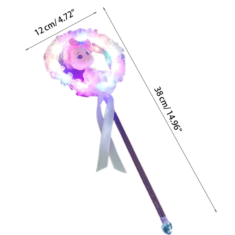 Детские светящиеся волшебные палочки для девочек 38 см звезда любовь сердце в