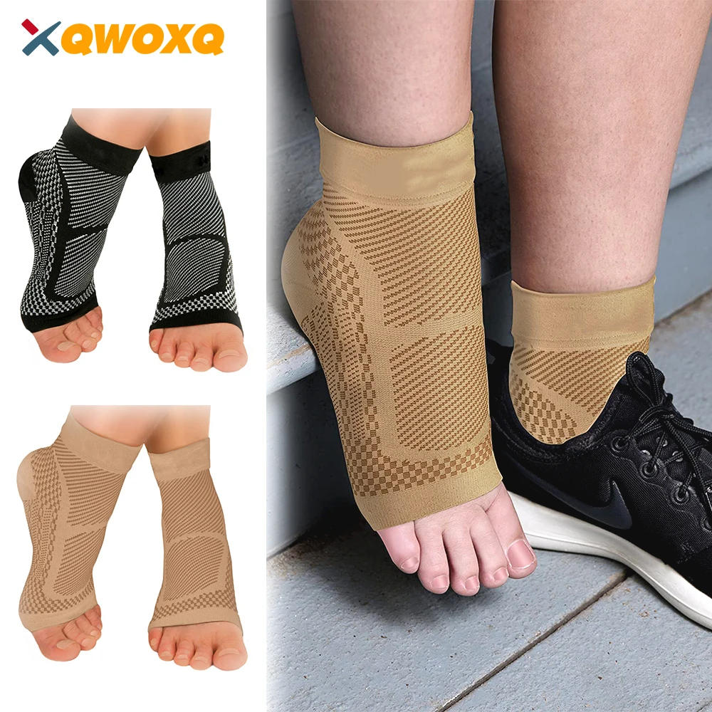 

2PCS Sport Ankle Brace Compression Foot Arch Support Sleeve,Relieves Achilles Tendonitis,Plantar Fasciitis Sock Reduces Swelling
