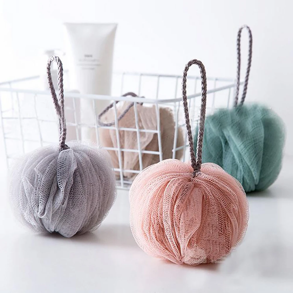 

1pc Soft Mesh Bath Sponge Balls Nylon Cleaning Brush Shower Puff Body Cleaner Exfoliating Scrubbers Bath Ball Bathroom Supplies