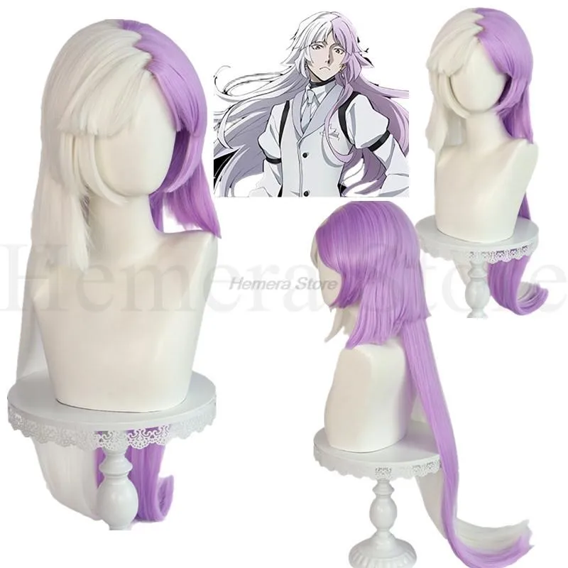 

Sigma Wig Cosplay Anime Bungo Stray Dogs Cosplay Sigma White Purple Wig Hair Heat Resistant Synthetic Bungo Stray Dogs 91.4cm