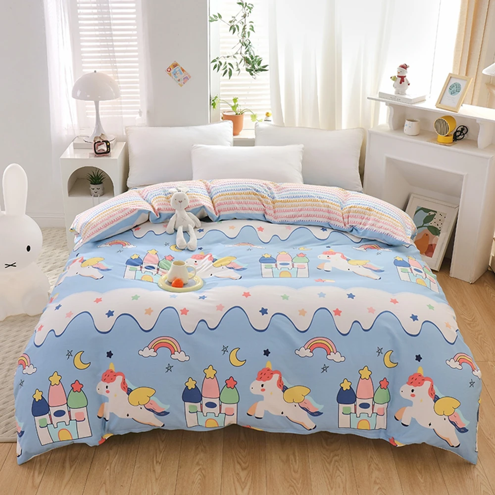 100% Cotton Simple Yelow Duck Dute Cover Bedroom Bedding Set  Duvet Cover/Student Dormitory  Single Double Queen Size